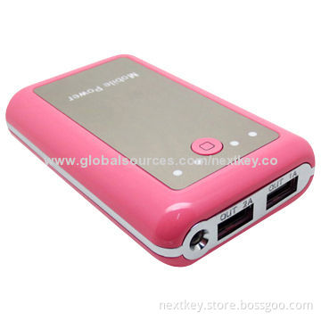 Dual-USB Portable Power Stations, 12,000mAh with Multiple Color Options, Four LED Lights Show PowerNew